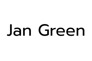 The image shows the name Jan Green written in bold, black letters on a white background.